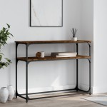 vidaXL Măsuță consolă, stejar fumuriu, 100x35,5x75 cm, lemn prelucrat vidaXL Măsuță consolă, stejar fumuriu, 100x35,5x75 cm, lemn prelucrat