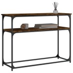vidaXL Măsuță consolă, stejar fumuriu, 100x35,5x75 cm, lemn prelucrat vidaXL Măsuță consolă, stejar fumuriu, 100x35,5x75 cm, lemn prelucrat