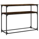 vidaXL Măsuță consolă, stejar fumuriu, 100x35,5x75 cm, lemn prelucrat vidaXL Măsuță consolă, stejar fumuriu, 100x35,5x75 cm, lemn prelucrat