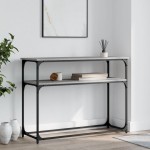 vidaXL Măsuță consolă, gri sonoma, 100x35,5x75 cm, lemn prelucrat vidaXL Măsuță consolă, gri sonoma, 100x35,5x75 cm, lemn prelucrat