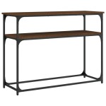 vidaXL Măsuță consolă, stejar maro, 100x35,5x75 cm, lemn prelucrat vidaXL Măsuță consolă, stejar maro, 100x35,5x75 cm, lemn prelucrat
