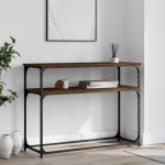 vidaXL Măsuță consolă, stejar maro, 100x35,5x75 cm, lemn prelucrat vidaXL Măsuță consolă, stejar maro, 100x35,5x75 cm, lemn prelucrat