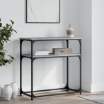 vidaXL Măsuță consolă, gri sonoma, 75x35,5x75 cm, lemn prelucrat vidaXL Măsuță consolă, gri sonoma, 75x35,5x75 cm, lemn prelucrat
