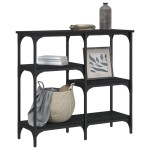 vidaXL Măsuță consolă, negru, 80x29x75 cm, lemn compozit vidaXL Măsuță consolă, negru, 80x29x75 cm, lemn compozit