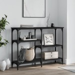 vidaXL Măsuță consolă, negru, 102x29x75 cm, lemn compozit vidaXL Măsuță consolă, negru, 102x29x75 cm, lemn compozit