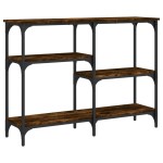 vidaXL Măsuță consolă, stejar fumuriu, 102x29x75 cm, lemn prelucrat vidaXL Măsuță consolă, stejar fumuriu, 102x29x75 cm, lemn prelucrat