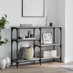 vidaXL Măsuță consolă, gri sonoma, 102x29x75 cm, lemn prelucrat vidaXL Măsuță consolă, gri sonoma, 102x29x75 cm, lemn prelucrat