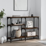 vidaXL Măsuță consolă, stejar maro, 102x29x75 cm, lemn prelucrat vidaXL Măsuță consolă, stejar maro, 102x29x75 cm, lemn prelucrat