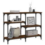 vidaXL Măsuță consolă, stejar maro, 102x29x75 cm, lemn prelucrat vidaXL Măsuță consolă, stejar maro, 102x29x75 cm, lemn prelucrat
