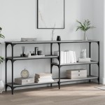 vidaXL Măsuță consolă, gri sonoma, 160x29x75 cm, lemn prelucrat vidaXL Măsuță consolă, gri sonoma, 160x29x75 cm, lemn prelucrat
