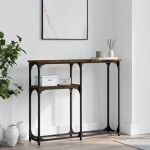 vidaXL Măsuță consolă, stejar fumuriu, 90x22,5x75 cm, lemn prelucrat vidaXL Măsuță consolă, stejar fumuriu, 90x22,5x75 cm, lemn prelucrat
