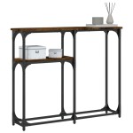 vidaXL Măsuță consolă, stejar fumuriu, 90x22,5x75 cm, lemn prelucrat vidaXL Măsuță consolă, stejar fumuriu, 90x22,5x75 cm, lemn prelucrat