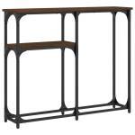 vidaXL Măsuță consolă, stejar maro, 90x22,5x75 cm, lemn prelucrat vidaXL Măsuță consolă, stejar maro, 90x22,5x75 cm, lemn prelucrat