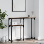 vidaXL Măsuță consolă, stejar maro, 90x22,5x75 cm, lemn prelucrat vidaXL Măsuță consolă, stejar maro, 90x22,5x75 cm, lemn prelucrat