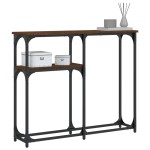 vidaXL Măsuță consolă, stejar maro, 90x22,5x75 cm, lemn prelucrat vidaXL Măsuță consolă, stejar maro, 90x22,5x75 cm, lemn prelucrat