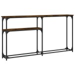 vidaXL Măsuță consolă, stejar fumuriu, 145x22,5x75 cm, lemn prelucrat vidaXL Măsuță consolă, stejar fumuriu, 145x22,5x75 cm, lemn prelucrat