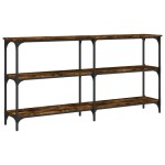 vidaXL Măsuță consolă, stejar fumuriu, 150x29x75 cm, lemn prelucrat vidaXL Măsuță consolă, stejar fumuriu, 150x29x75 cm, lemn prelucrat