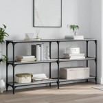 vidaXL Măsuță consolă, gri sonoma, 150x29x75 cm, lemn prelucrat vidaXL Măsuță consolă, gri sonoma, 150x29x75 cm, lemn prelucrat