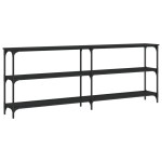vidaXL Măsuță consolă, negru, 200x29x75 cm, lemn compozit vidaXL Măsuță consolă, negru, 200x29x75 cm, lemn compozit