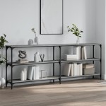 vidaXL Măsuță consolă, gri sonoma, 200x29x75 cm, lemn prelucrat vidaXL Măsuță consolă, gri sonoma, 200x29x75 cm, lemn prelucrat