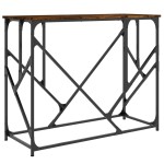 vidaXL Măsuță consolă, stejar fumuriu, 100x40x80 cm, lemn prelucrat vidaXL Măsuță consolă, stejar fumuriu, 100x40x80 cm, lemn prelucrat