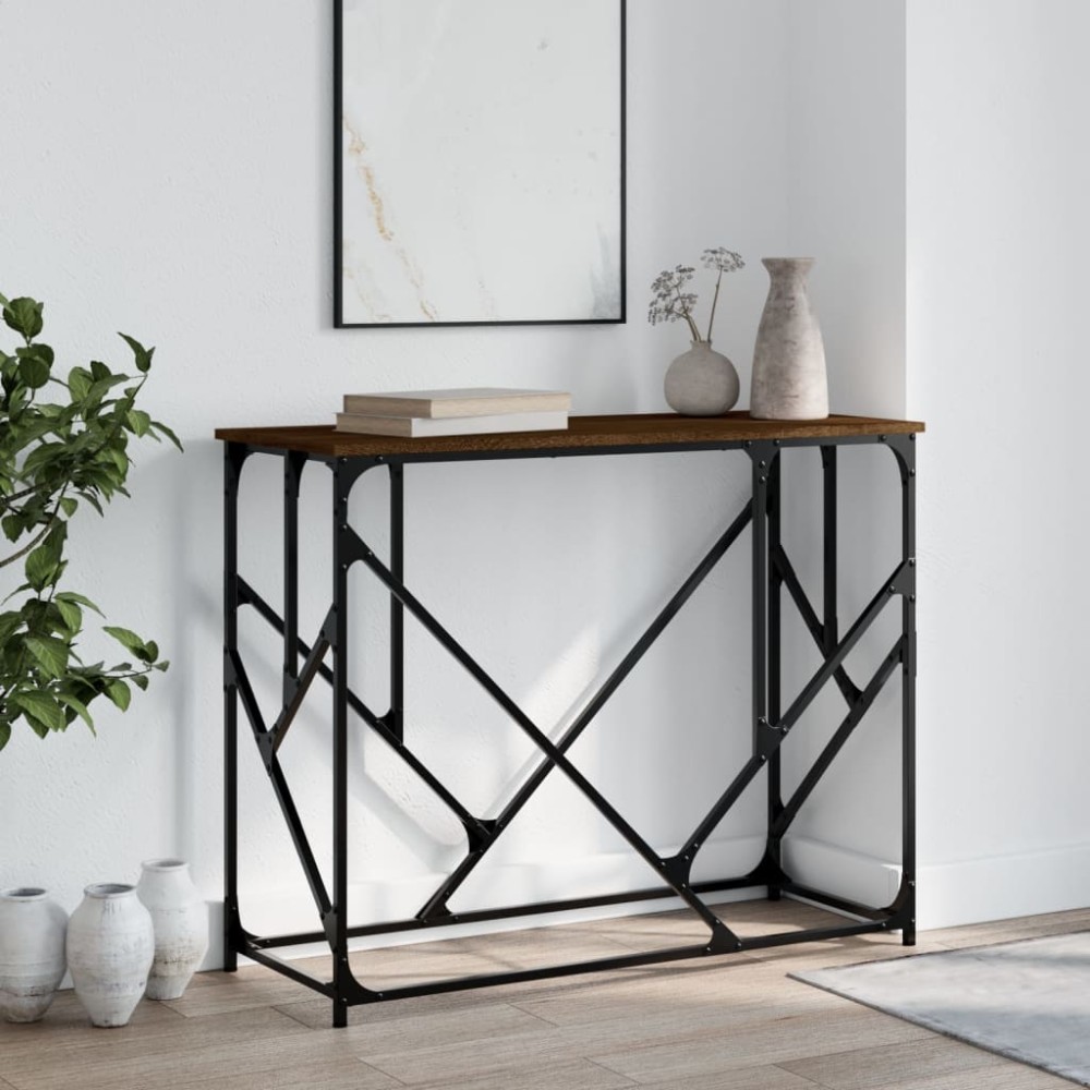 vidaXL Măsuță consolă, stejar maro, 100x40x80 cm, lemn prelucrat