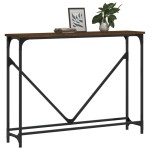 vidaXL Măsuță consolă, stejar maro, 102x22,5x75 cm, lemn prelucrat vidaXL Măsuță consolă, stejar maro, 102x22,5x75 cm, lemn prelucrat