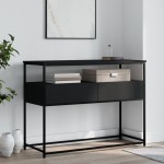 vidaXL Măsuță consolă, negru, 100x40x75 cm, lemn compozit vidaXL Măsuță consolă, negru, 100x40x75 cm, lemn compozit