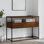 vidaXL Măsuță consolă, stejar maro, 100x40x75 cm, lemn prelucrat vidaXL Măsuță consolă, stejar maro, 100x40x75 cm, lemn prelucrat
