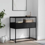 vidaXL Măsuță consolă, negru, 75x40x75 cm, lemn compozit vidaXL Măsuță consolă, negru, 75x40x75 cm, lemn compozit
