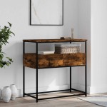 vidaXL Măsuță consolă, stejar fumuriu, 75x40x75 cm, lemn prelucrat vidaXL Măsuță consolă, stejar fumuriu, 75x40x75 cm, lemn prelucrat