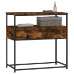 vidaXL Măsuță consolă, stejar fumuriu, 75x40x75 cm, lemn prelucrat vidaXL Măsuță consolă, stejar fumuriu, 75x40x75 cm, lemn prelucrat