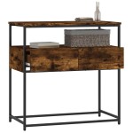 vidaXL Măsuță consolă, stejar fumuriu, 75x40x75 cm, lemn prelucrat vidaXL Măsuță consolă, stejar fumuriu, 75x40x75 cm, lemn prelucrat