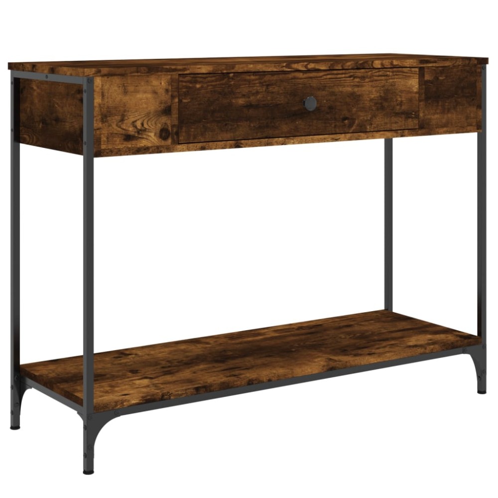 vidaXL Măsuță consolă, stejar fumuriu, 100x34,5x75 cm, lemn prelucrat