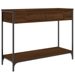 vidaXL Măsuță consolă, stejar maro, 100x34,5x75 cm, lemn prelucrat vidaXL Măsuță consolă, stejar maro, 100x34,5x75 cm, lemn prelucrat