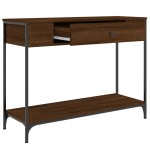 vidaXL Măsuță consolă, stejar maro, 100x34,5x75 cm, lemn prelucrat vidaXL Măsuță consolă, stejar maro, 100x34,5x75 cm, lemn prelucrat