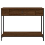 vidaXL Măsuță consolă, stejar maro, 100x34,5x75 cm, lemn prelucrat vidaXL Măsuță consolă, stejar maro, 100x34,5x75 cm, lemn prelucrat