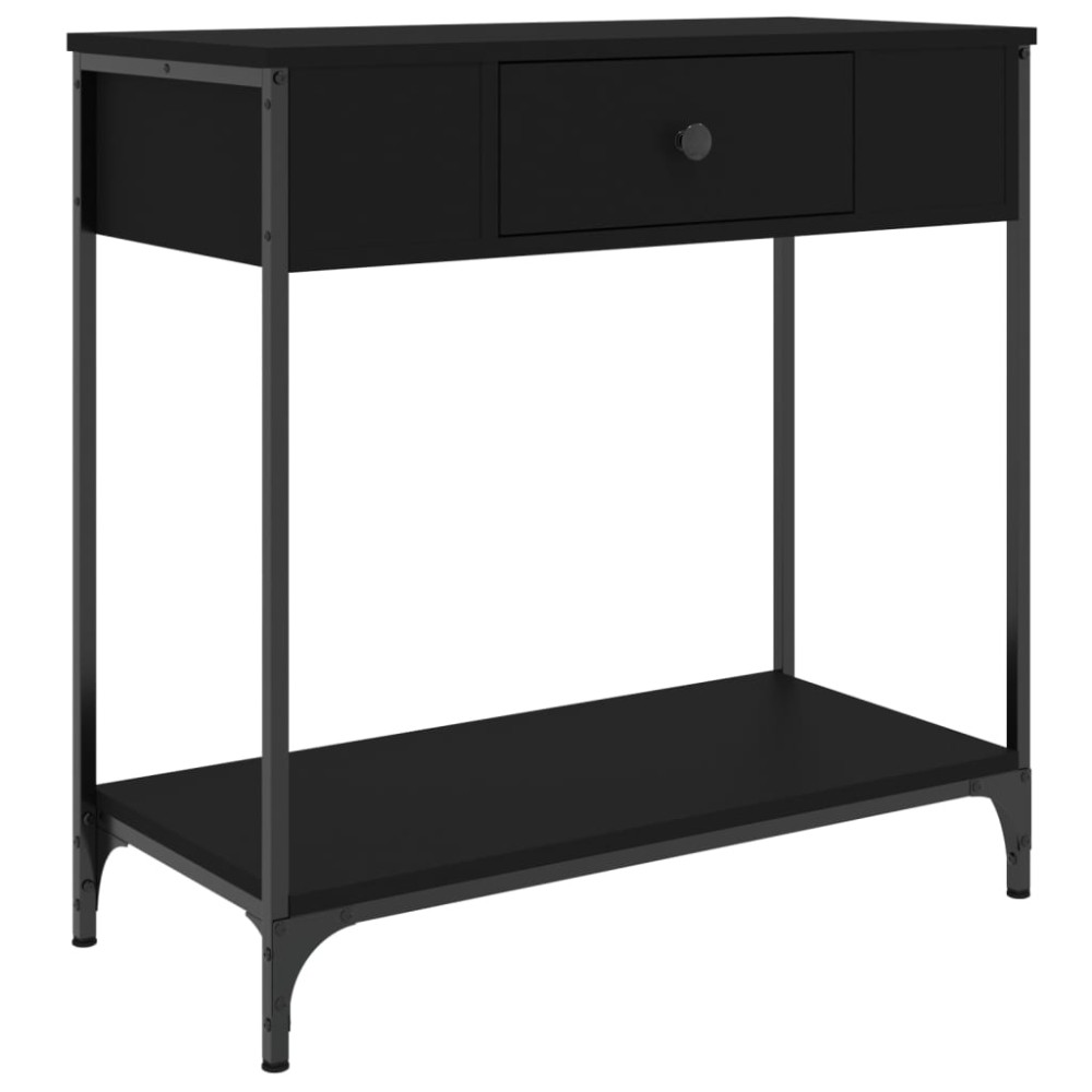 vidaXL Masă consolă, negru, 75x34,5x75 cm, lemn prelucrat