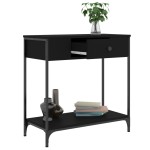 vidaXL Masă consolă, negru, 75x34,5x75 cm, lemn prelucrat