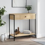 vidaXL Masă consolă, stejar sonoma, 75x34,5x75 cm, lemn prelucrat vidaXL Masă consolă, stejar sonoma, 75x34,5x75 cm, lemn prelucrat
