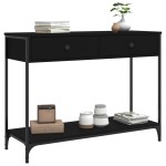 vidaXL Măsuță consolă, negru, 100x34,5x75 cm, lemn compozit vidaXL Măsuță consolă, negru, 100x34,5x75 cm, lemn compozit