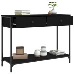 vidaXL Măsuță consolă, negru, 100x34,5x75 cm, lemn compozit vidaXL Măsuță consolă, negru, 100x34,5x75 cm, lemn compozit