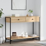 vidaXL Măsuță consolă, stejar sonoma, 100x34,5x75 cm, lemn prelucrat vidaXL Măsuță consolă, stejar sonoma, 100x34,5x75 cm, lemn prelucrat