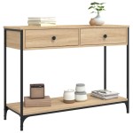 vidaXL Măsuță consolă, stejar sonoma, 100x34,5x75 cm, lemn prelucrat vidaXL Măsuță consolă, stejar sonoma, 100x34,5x75 cm, lemn prelucrat