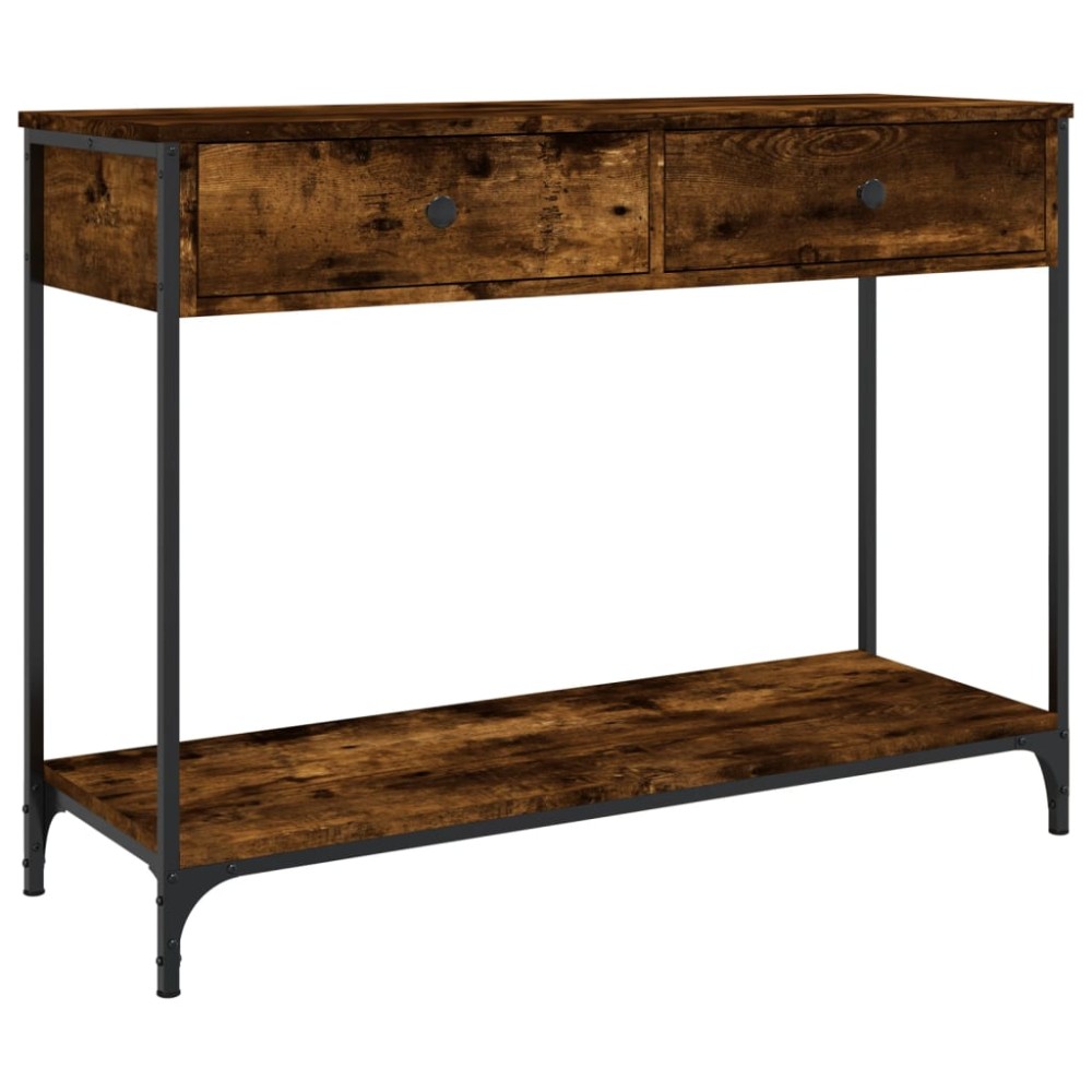 vidaXL Măsuță consolă, stejar fumuriu, 100x34,5x75 cm, lemn prelucrat