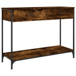 vidaXL Măsuță consolă, stejar fumuriu, 100x34,5x75 cm, lemn prelucrat vidaXL Măsuță consolă, stejar fumuriu, 100x34,5x75 cm, lemn prelucrat