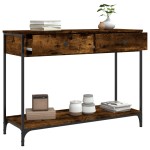 vidaXL Măsuță consolă, stejar fumuriu, 100x34,5x75 cm, lemn prelucrat vidaXL Măsuță consolă, stejar fumuriu, 100x34,5x75 cm, lemn prelucrat