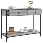 vidaXL Măsuță consolă, gri sonoma, 100x34,5x75 cm, lemn prelucrat vidaXL Măsuță consolă, gri sonoma, 100x34,5x75 cm, lemn prelucrat