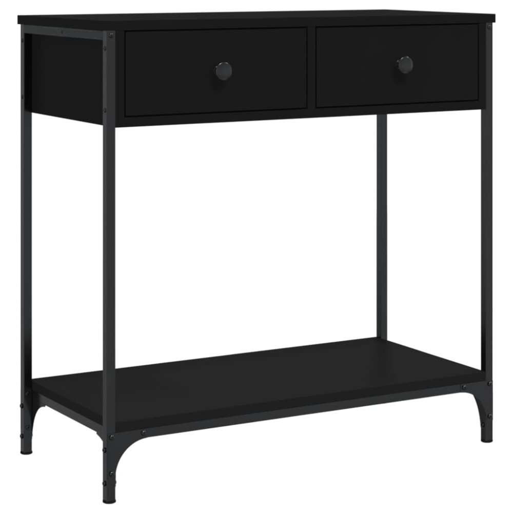 vidaXL Masă consolă, negru, 75x34,5x75 cm, lemn prelucrat