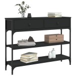 vidaXL Măsuță consolă, negru, 100x25x75 cm, lemn compozit vidaXL Măsuță consolă, negru, 100x25x75 cm, lemn compozit